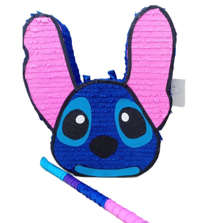 Pinata model Cap Stitch, 45 cm, albastru+roz