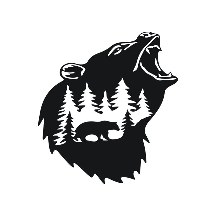 Decoratiune de perete-Cap de urs 490x490 mm