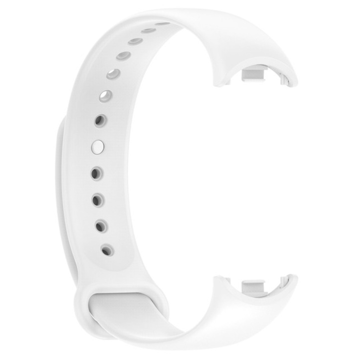 Szilikon csuklópánt fém zárrendszer PIN-kóddal, kompatibilis a Xiaomi Mi Band 8, PHN Mag, fehér