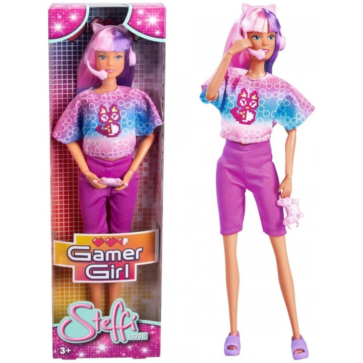 Кукла Simba Steffi Gamer Girl, с аксесоари, 29 см