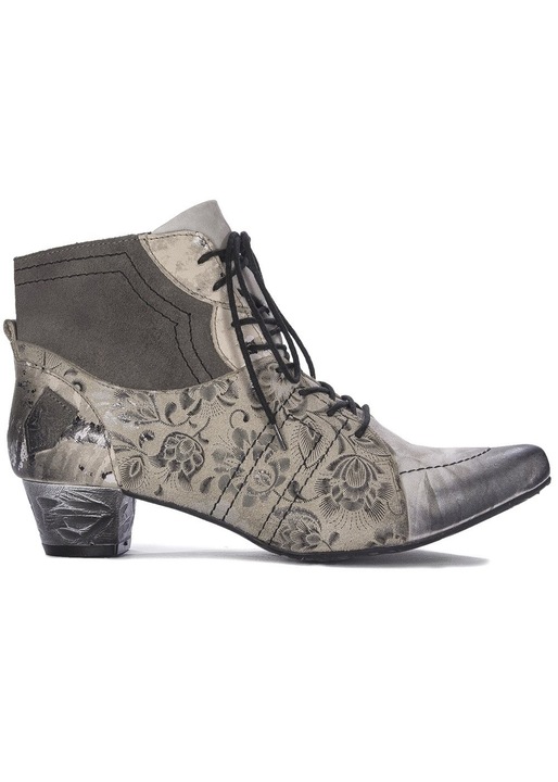Botine cu toc mic Maciejka 0657904008, Piele, Gri