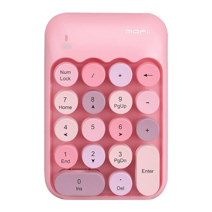 MOFII X910 безжична цифрова клавиатура, розова, 18 клавиша, размери 90x134.80x28.50mm, пълен комплект