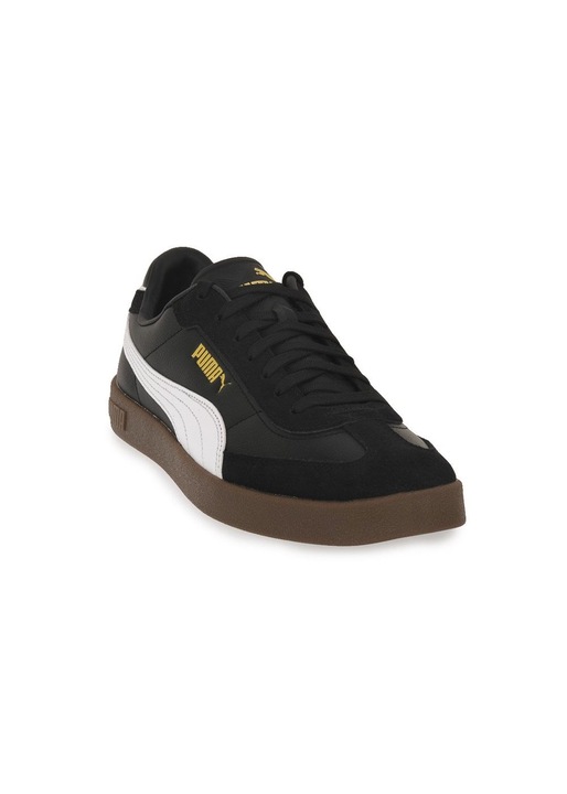Puma, Club II Era bőrsneaker nyersbőr részletekkel, Fekete