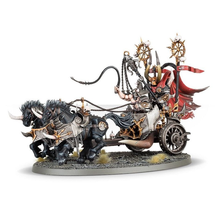 Warhammer Age of Sigmar Chaos Gorebeast Chariot Game Expansion, Games Workshop, 74 части, сив