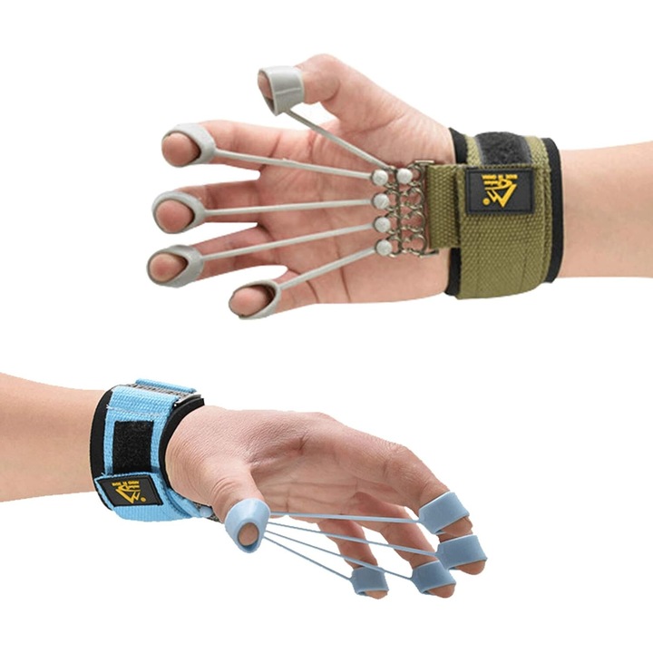 Ergonomikus kialakítású Tovbmup ujjhosszabbító, állítható kék/zöld 20 lb+40 lb