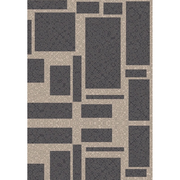 Covor Fratelli, Bumbac/Poliester, 160x230cm, Albastru/Gri