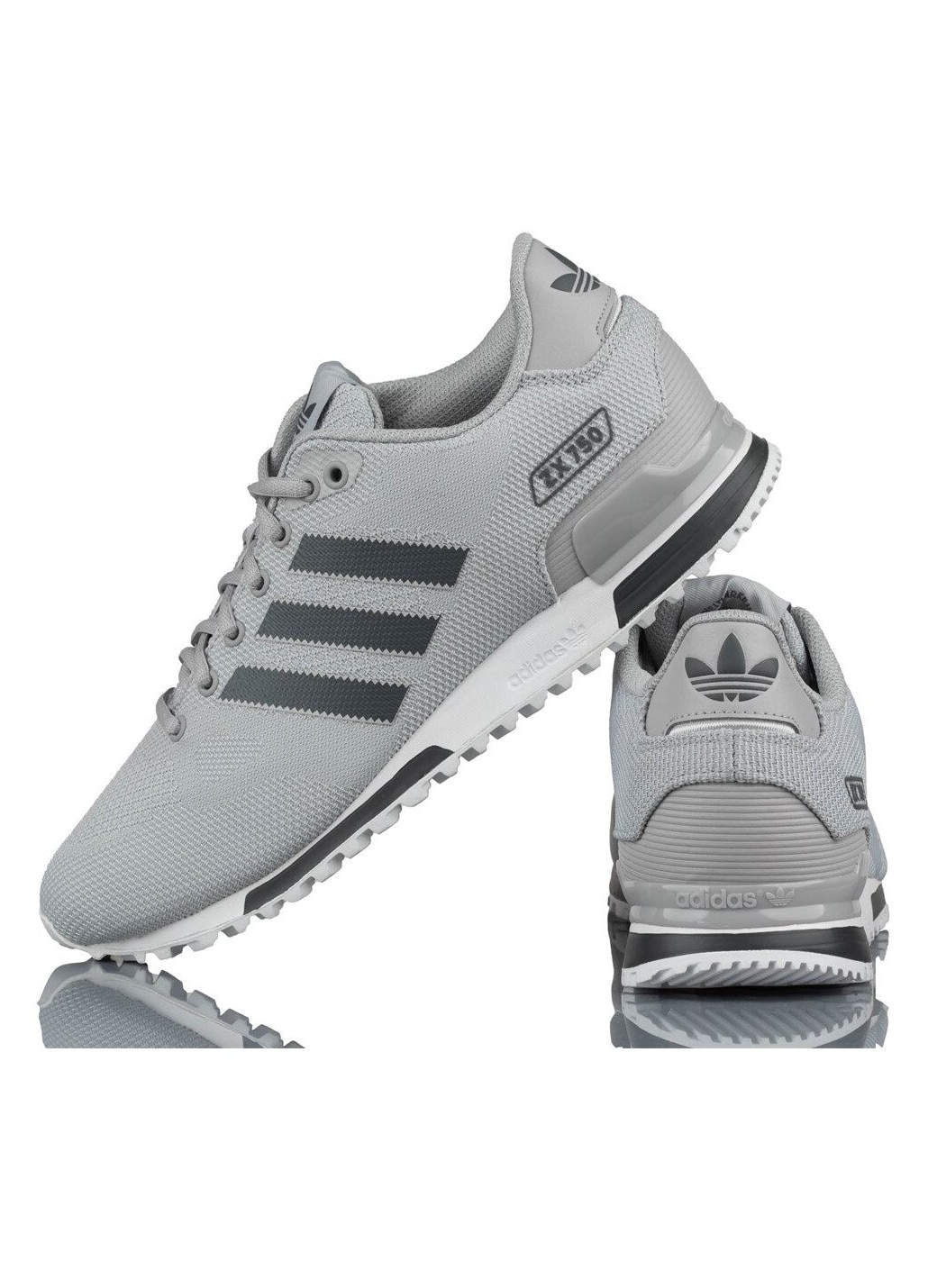 Pantofi sport barbati Adidas Zx 750, Sintetic, Gri, 43 1/3 EU