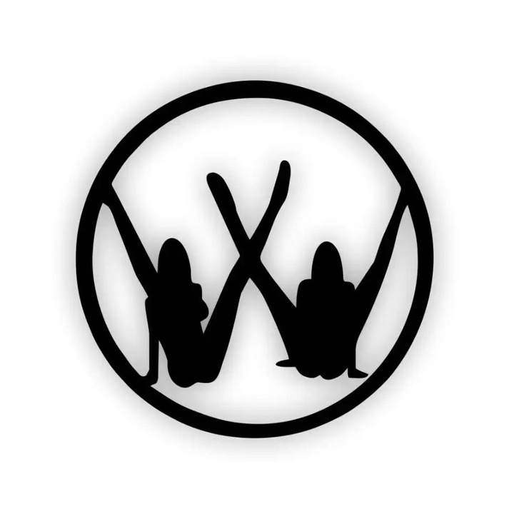 Sticker auto VW volkswagen girl 8, 20x 20 cm, negru