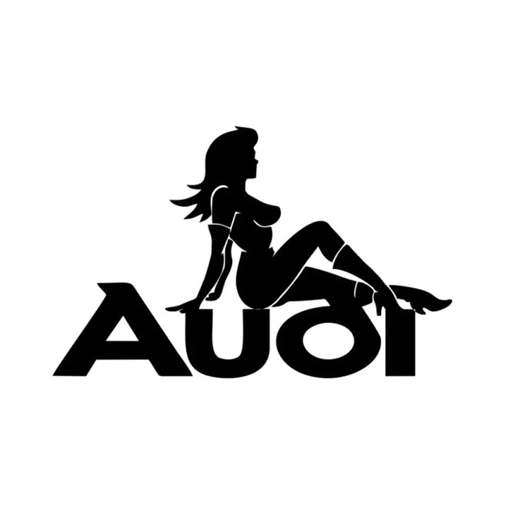 Sticker auto Audi girl 5, 20x 12 cm, negru