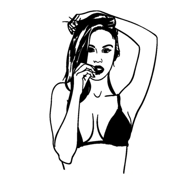 Sticker auto, sexy, girl 5 20x 13 cm, alb