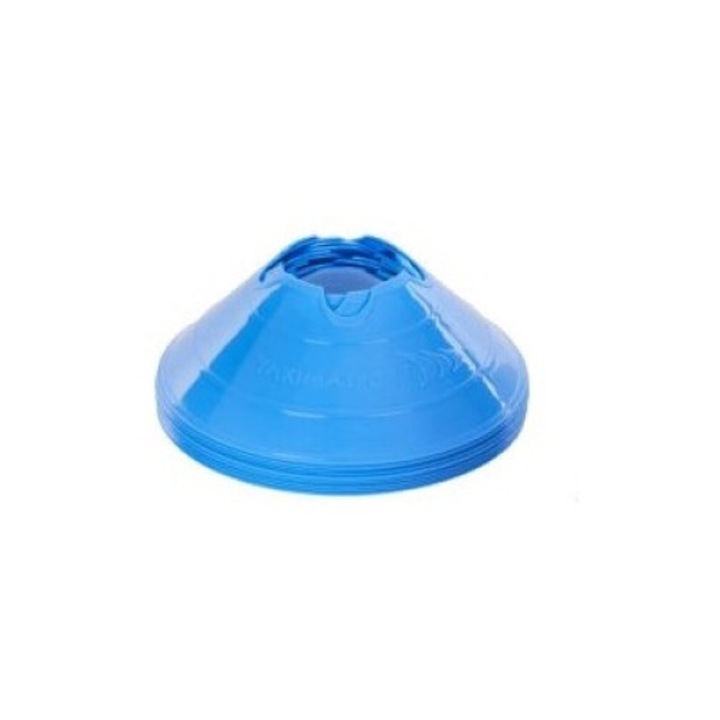 Set de conuri antrenament YakimaSport, plastic durabil, albastru, 20x5cm