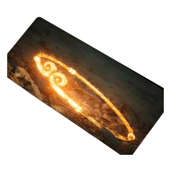 Mousepad gaming mare, suprafata hibrida, negru/auriu, 90x40cm