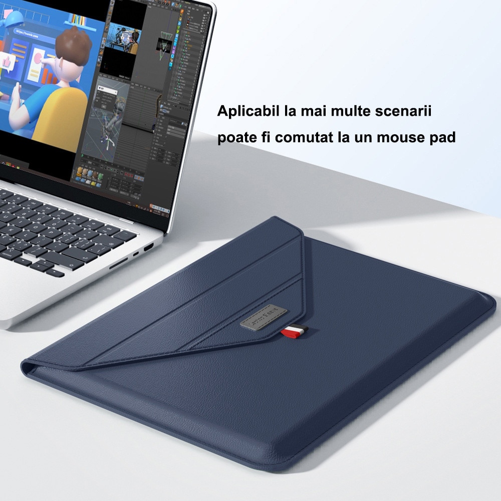 Geanta Pentru Laptop, Verde, 13-14 inch, Pentru Macbook Air/Macbook Pro/Surface/Lenovo, cu Husa Pentru Accesorii, 355×252 mm, Impermeabila, Rezistenta la uzura, Portabila