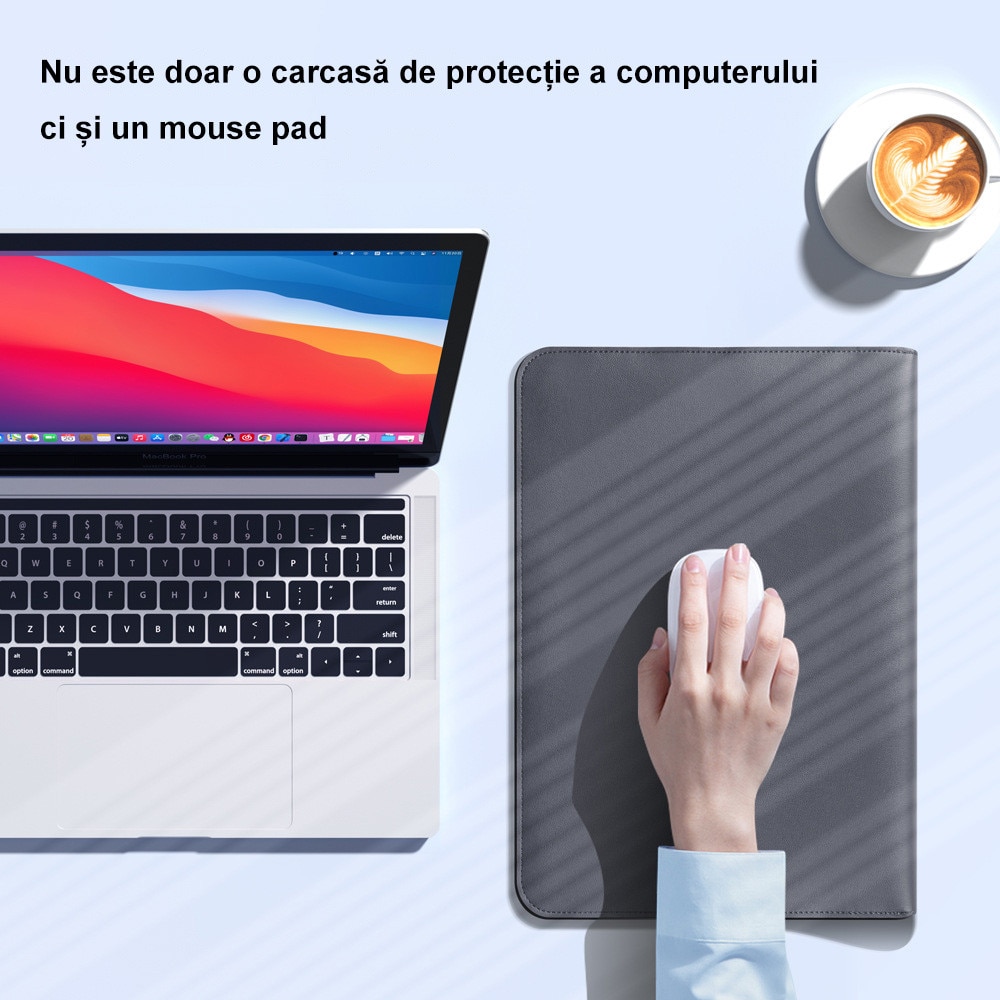 Geanta Pentru Laptop, Verde, 13-14 inch, Pentru Macbook Air/Macbook Pro/Surface/Lenovo, cu Husa Pentru Accesorii, 355×252 mm, Impermeabila, Rezistenta la uzura, Portabila
