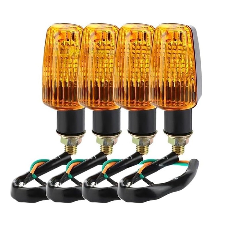 4 db Chucai motoros jelzőlámpa készlet, LED SMD, vízálló, fekete/sárga