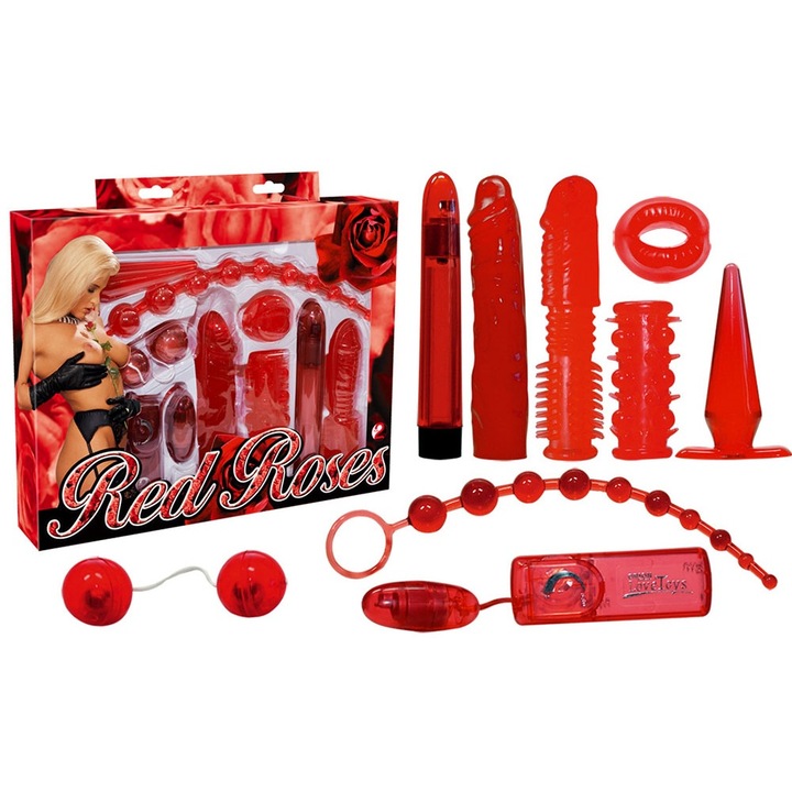 Комплект еротични артикули, You2Toys, 9 части, Червен
