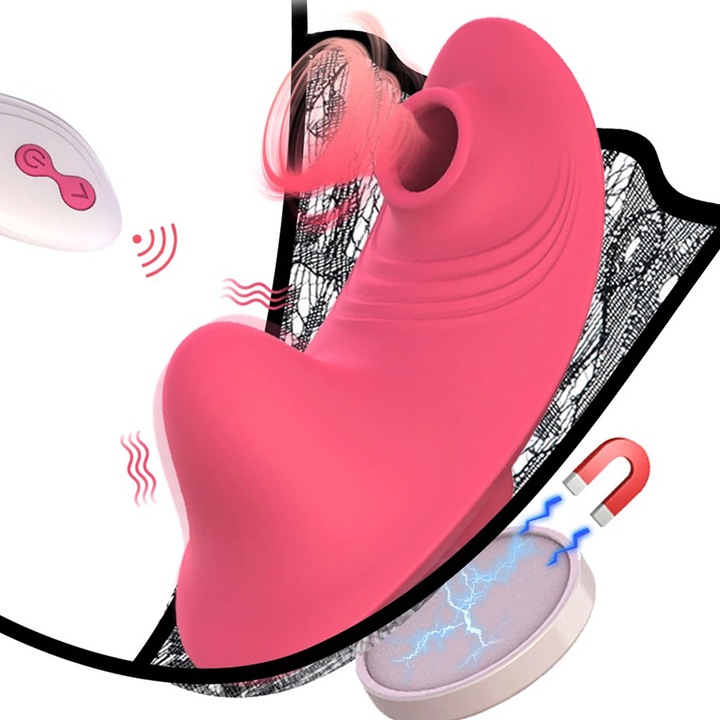 Вибратор на G точка Wanyan, Стимулатор на клитора, Дистанционно управление, USB зареждане, 10 режима на вибрация, 4 режима на засмукване, Розов