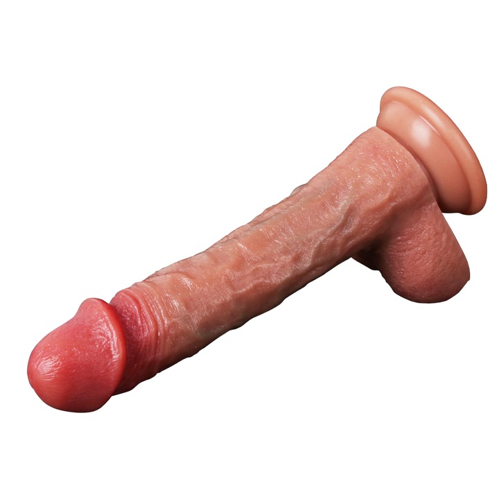 Дилдо Wanyan, Голяма вендуза, Мек силикон, Телесен цвят, 21 см