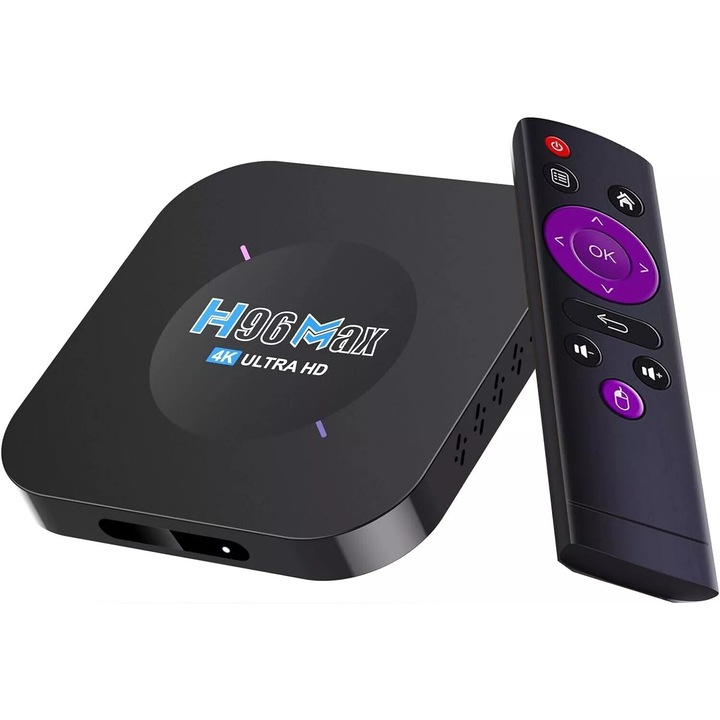 Smart TV box, GOSTOCK®, 2.4GHz Wi-Fi, Android 11.0, 4K 60 FPS, 2Gb Ram, 16Gb памет, BT4.2, HDMI кабел и дистанционно управление, черен