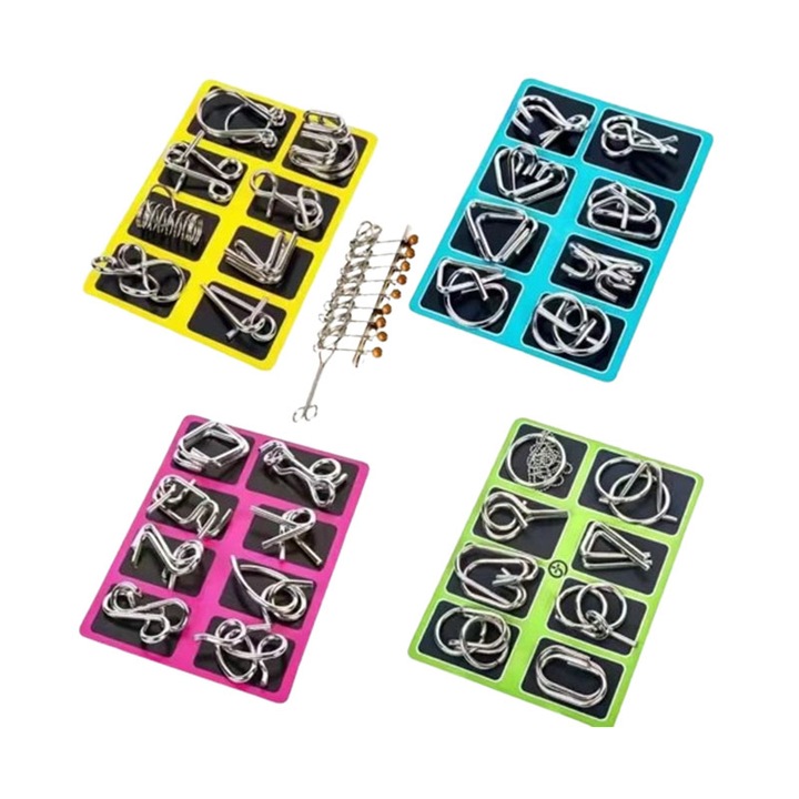 Комплект интелигентни игри, JENUOS, 32 части, различни нива на трудност, за деца, възрастни, сребро