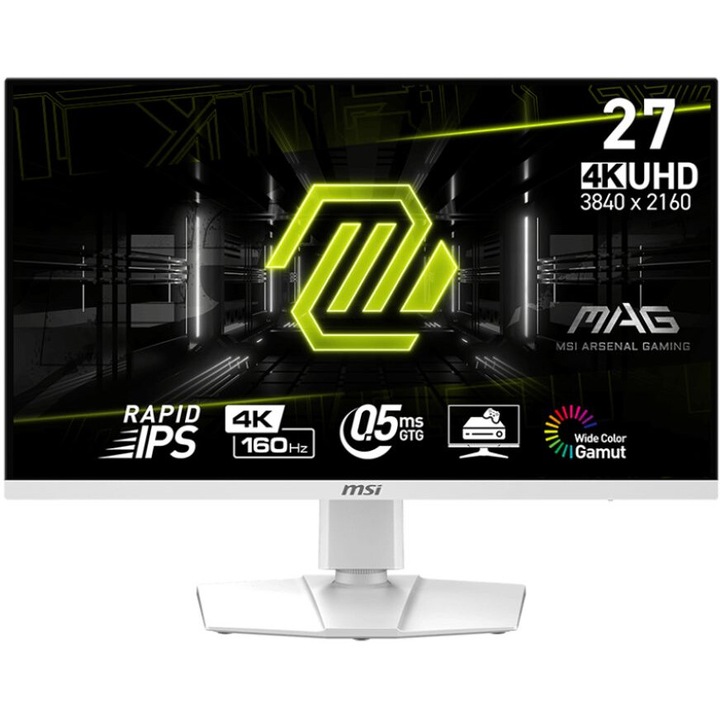 27 hüvelykes monitor MSI MAG 274URFW, IPS, 3840 x 2160 4K, USB Type-C DisplayPorttal, 1 x audiokimenet, 2 x HDMI 2.1, 1 x DisplayPort 1.4a