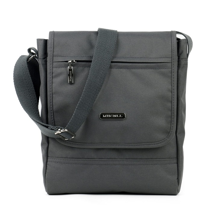 Női Crossbody táska MHCNLL RFID lopásgátló, Naqaqylon vízálló, 22,8x5,6x27 cm, Szürke, 22.8x5.6x27Cm