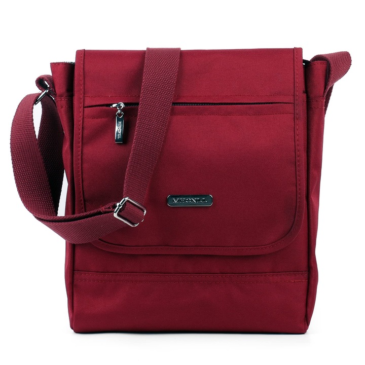 Női Crossbody táska MHCNLL RFID lopásgátló, Naqaqylon vízálló, 22,8x5,6x27 cm, Piros, 22.8x5.6x27Cm