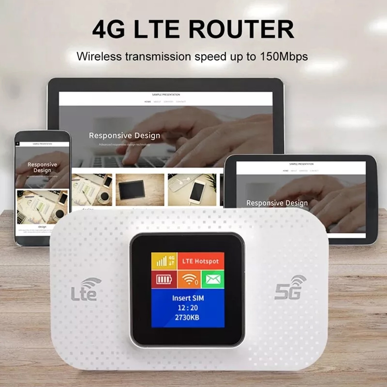 H807Pro hordozható router, Hggzeg, 4G router, SIM foglalat, LCD ...