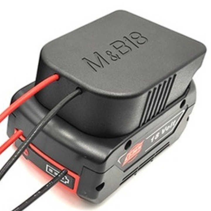 Adaptor / Convertor pentru Baterii Acumulatori BOSCH 14, 4V - 18V cu Terminale pozitiv si negativ, perfect pentru Adaptarea Sculelor / Jucariilor, a Uneltelor Ni-cd, Ni-Mh la acumulatori Li-ion din gama DCB, Negru, INTEXXA