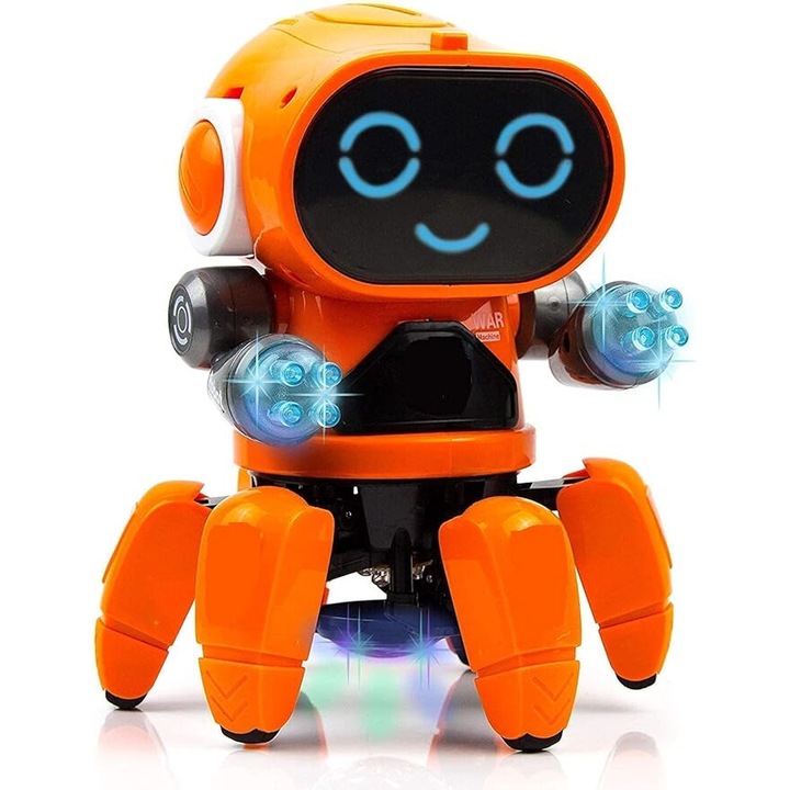 Elektromos táncrobot fénnyel és zenével, Mmgoqqt, 6 láb, nem mérgező, 0-3 hónapos gyerekeknek