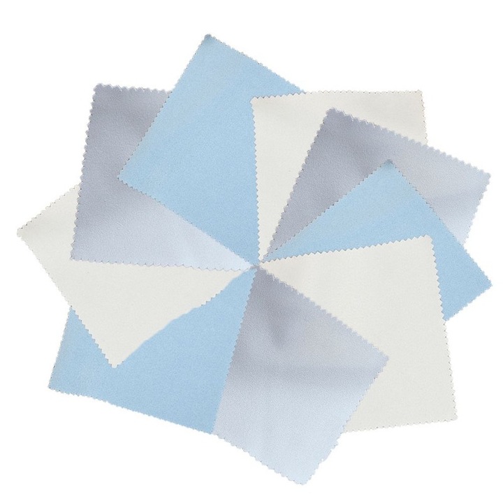 Комплект от 9 кърпи за почистване на очила, изкуствена кожа, многоцветни, 15x15 см