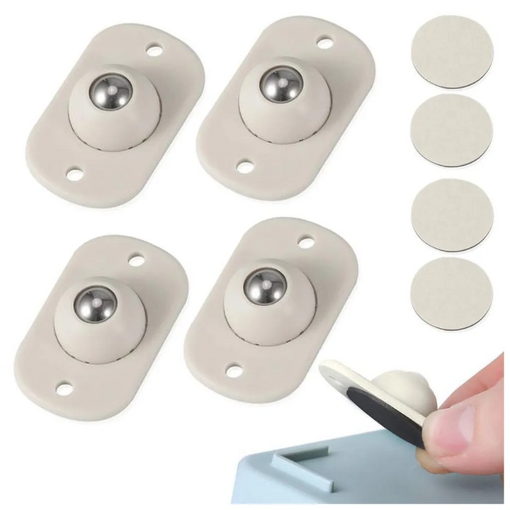 Univerzális öntapadós görgők 4 db, 4.5x2.8x2 cm, fehér