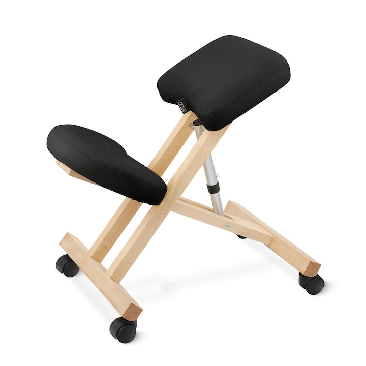 Scaun in genunchi, 4FIZJO, din lemn, Negru