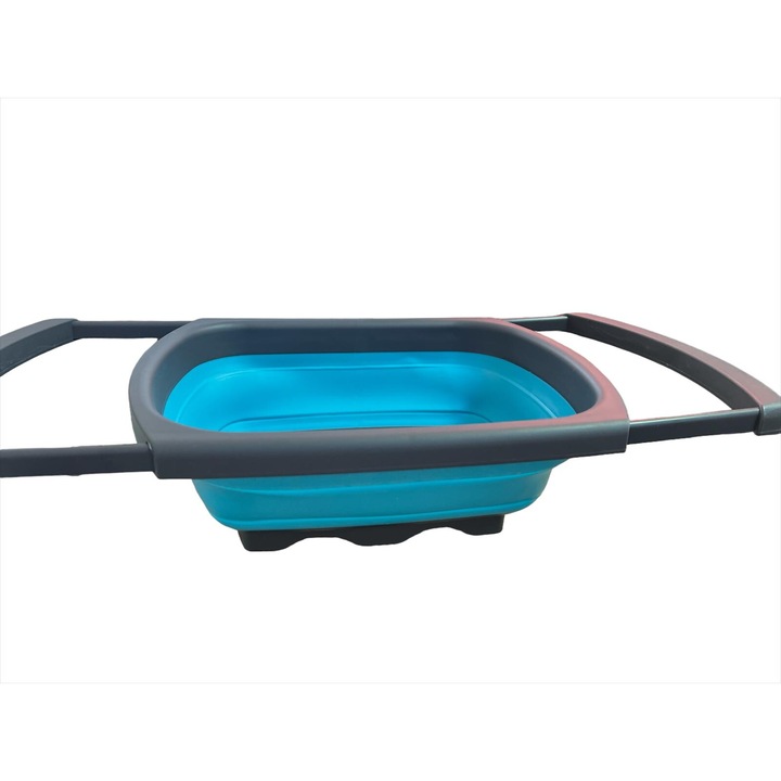 Strecuratoare pliabila din silicon cu manere extensibile Gri Turcoaz