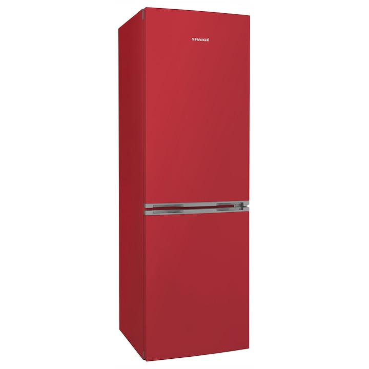 Snaigé RF57SM-s5rb2e kombinált hűtőszekrény, 300l, 194, 5x60x65 cm, Fresh Inn rendszer, Fast Freeze, LED, E energiaosztály, Piros szín