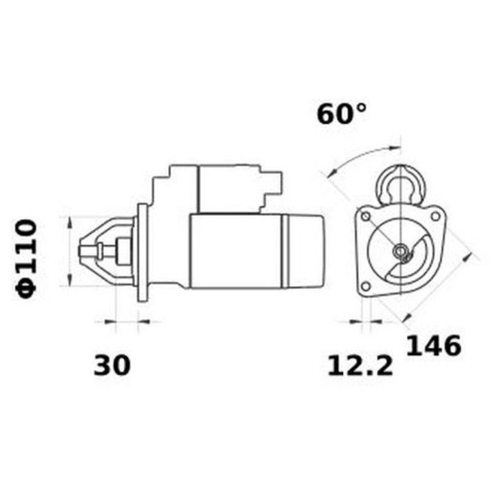 Electromotor MS107 2.7 kw UTB U445 MAHLE