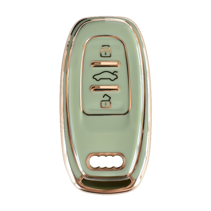 Carcasa protectie pentru telecomanda auto Audi A3 E-tron Sportback, A3 Sedan, A4, A6L, A7, A8, C8, E5, Q4, Q7, Q8, RS6, RS7, S3 culoare verde