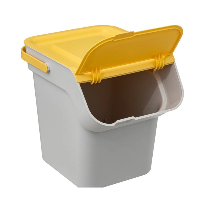 Cos gunoi sortare Nyborg, plastic, galben, 20 litri, 28,5 x 31 x 34 cm