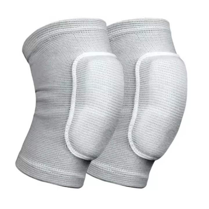 Set 2 genunchiere elastice copii, CRT, Premium Sport, Volei, Baschet, Handbal, Unisex, Gri, Marime S 25-45 Kg