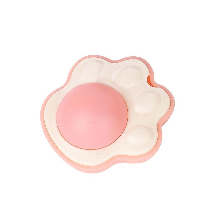 Jucarie pentru pisici, Minge cu catnip, curatare dinti, 4.5x6cm, Roz