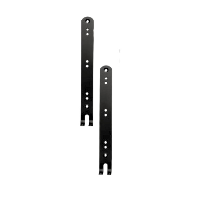 Set 2 Suporturi pentru bare prosoape, cu agatatori, 26 cm, Inox, Negru mat