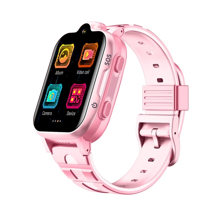 Детски Смарт часовник NUBI K15, 4G, GPS+LBS+Wi-Fi Tracking, IPS Дисплей 240*280, Камера, Видео разговор, Розов