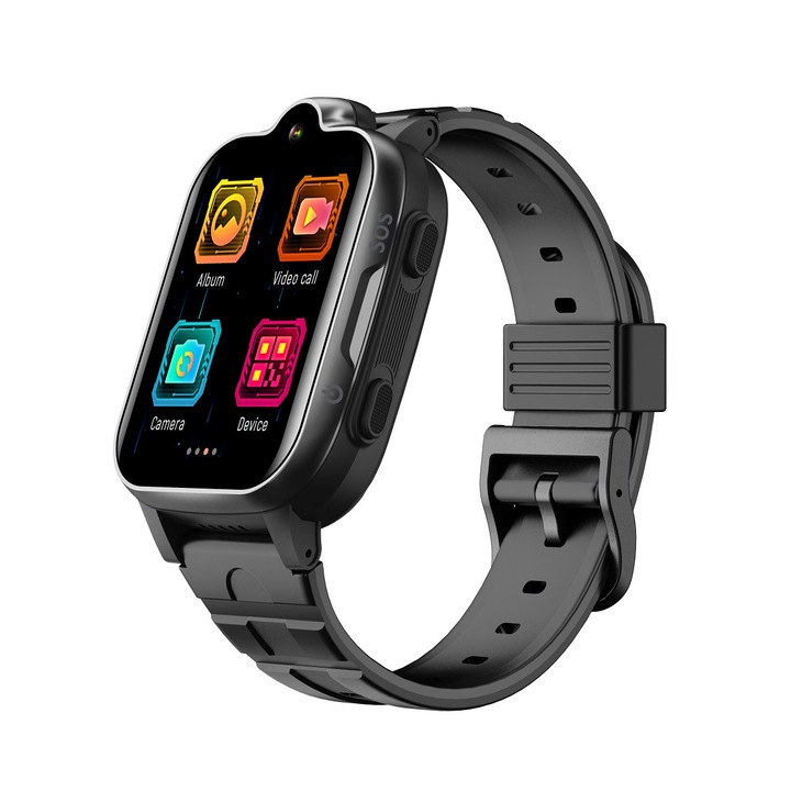 Детски Смарт часовник NUBI K15, 4G, GPS+LBS+Wi-Fi Tracking, IPS Дисплей 240*280, Камера, Видео разговор, Черен