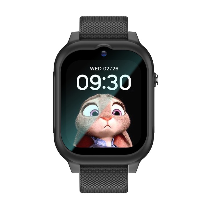 Детски Смарт часовник NUBKI K26, 4G, GPS+LBS+Wi-Fi Tracking, IPS Дисплей 1.83'', 240*284, Камера, Видео разговор, Измерва крачки, Допълнителна каишка, Черен