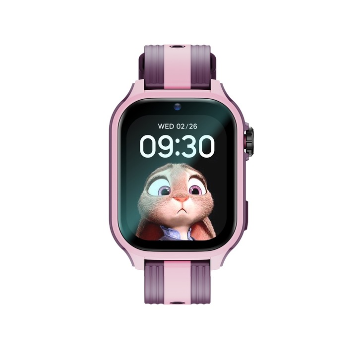 Детски Смарт часовник NUBKI K36, 4G, GPS+LBS+Wi-Fi Tracking, IPS Дисплей 1.83'', 240*284, Камера, Видео разговор, Измерва крачки, Лилав