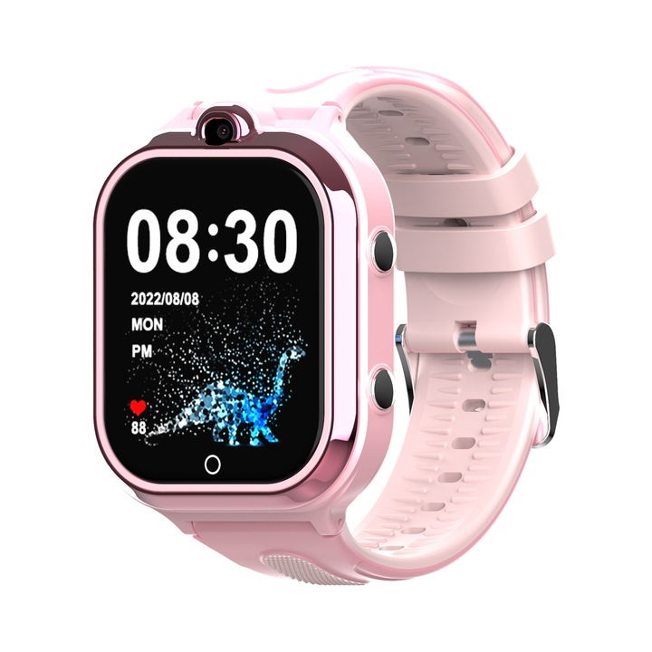 Детски Смарт часовник NUBKI D2, Android, 4G, GPS+LBS+Wi-Fi Tracking, IPS Дисплей 1.85", 240*280, Камера, Видео разговор, Измерва крачки, Rose