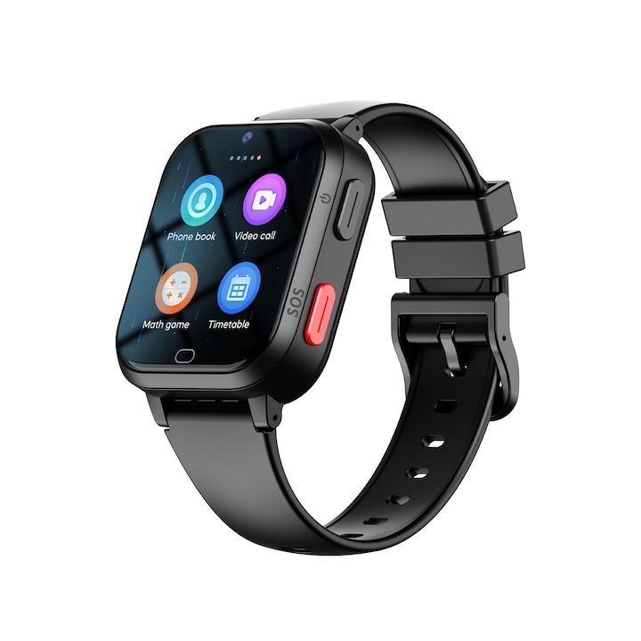 Детски Смарт часовник NUBI D5, Android 8.1, 4G, GPS+LBS+Wi-Fi Tracking, IPS Дисплей 1.69", 240*280, Камера, Видео разговор, Измерва крачки, Facebook, Whatsapp, Черен