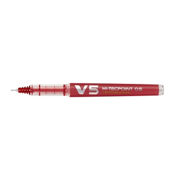 Roller Pilot V5 Hi-Tecpoint reincarcabil 0.5mm, rosu Roller Pilot V5 Hi-Tecpoint reincarcabil 0.5mm, rosu