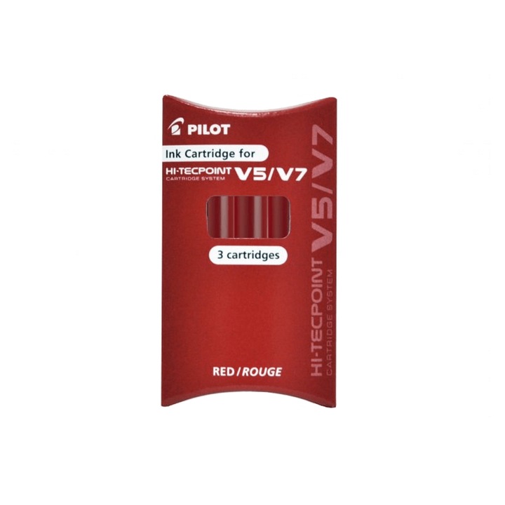 Резервна ролка Pilot V5/V7 Hi-Tecpoint, За многократна употреба, 3 броя/комплект, Червена