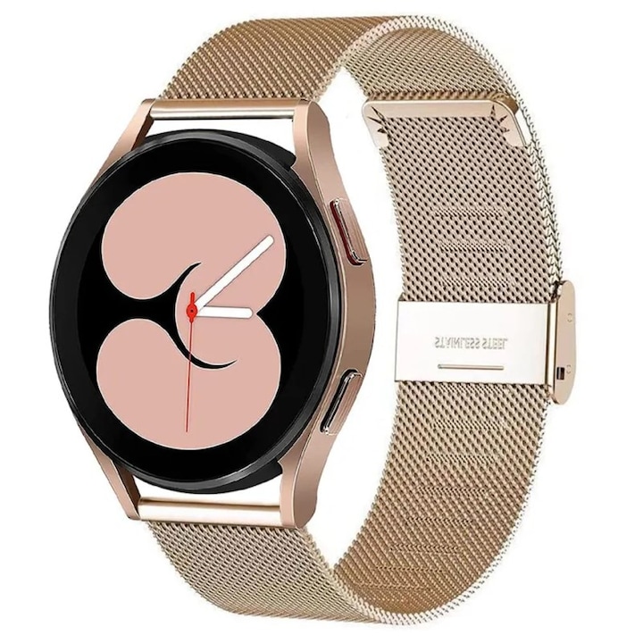 Curea metalica compatibila cu Huawei Watch GT4 41mm, milanese bratara Best Accessories, inox, auriu rose, 18 mm